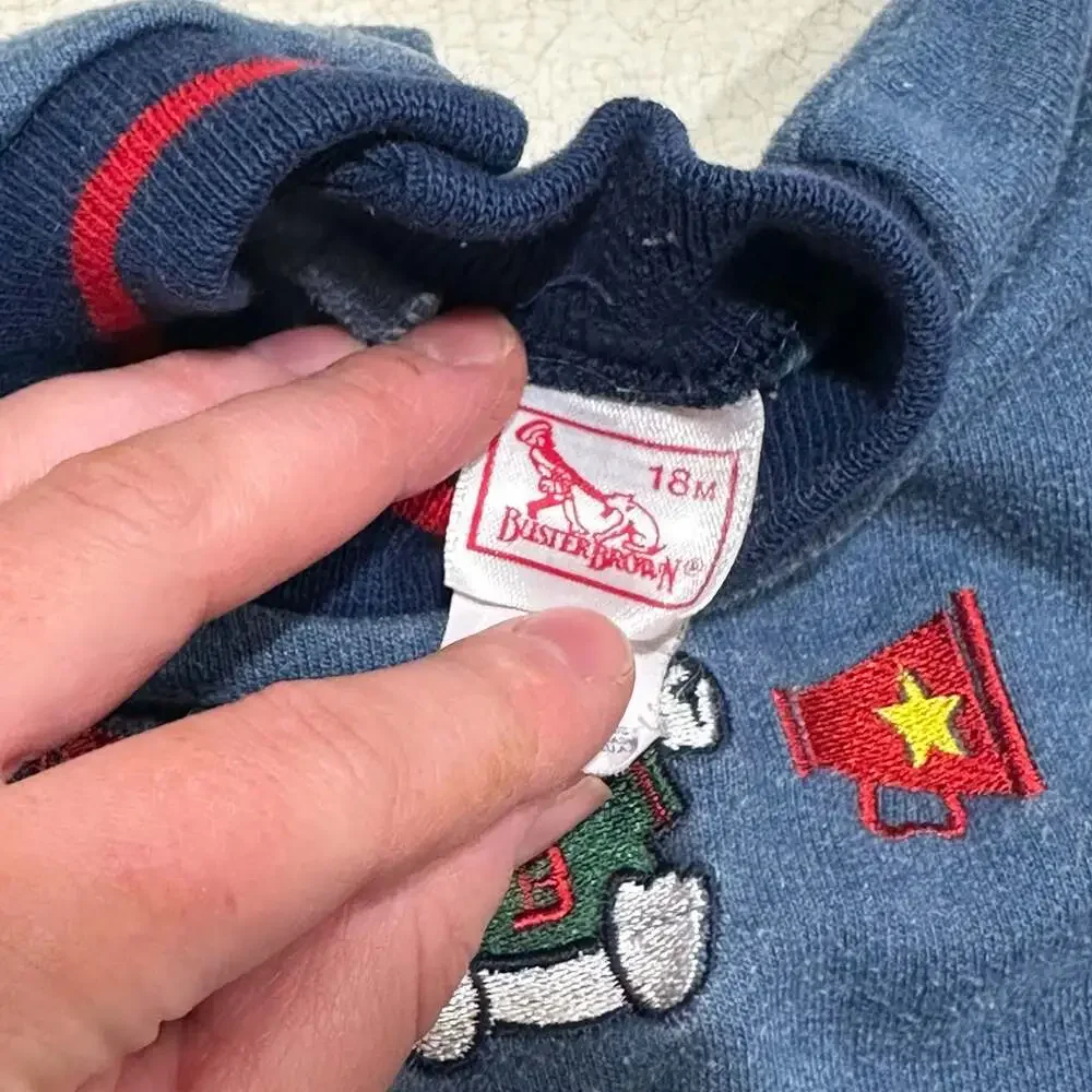 Vintage Buster Brown Boys Football Bear Sweatshirt and Pants Set 18M